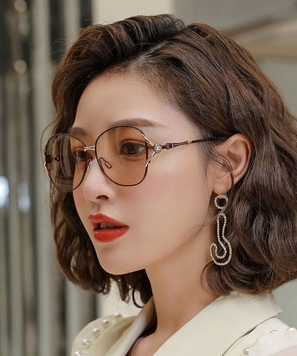 Lunettes de soleil d'été marron à grand visage changeant de couleur XS1059