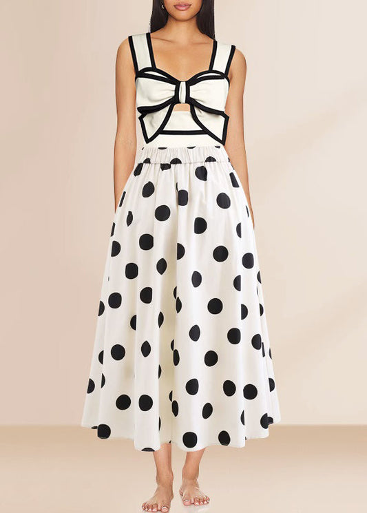 Bodysuit Set Maxi And Skirts White Lingerie Dot Trendy