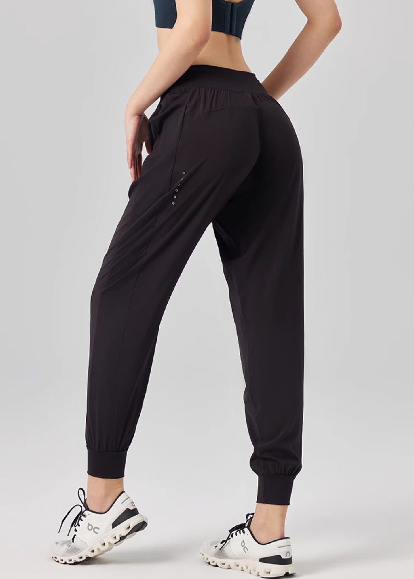 Pantalon de yoga taille haute unique noir
