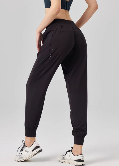 Pantalon de yoga taille haute unique noir