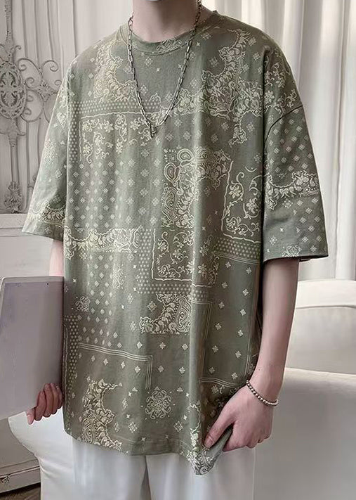 Einzigartiges Herren Original Baumwoll-T-Shirt in Schwarz mit halbem Aufdruck