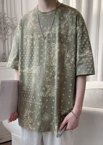 Einzigartiges Herren Original Baumwoll-T-Shirt in Schwarz mit halbem Aufdruck