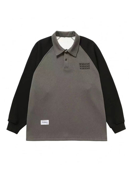 Unique Dunkelgrau Peter Pan Kragen Patchwork Warm Fleece Herren Sweatshirt Herbst EQ006