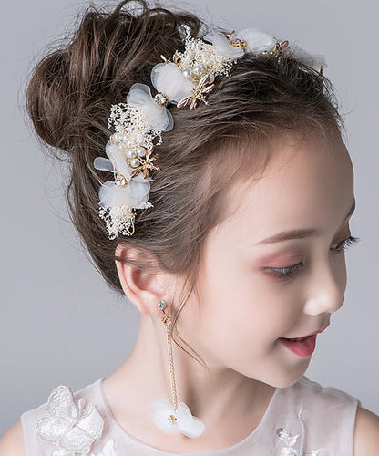 Épingle à cheveux unique en alliage doré avec perles en tulle et libellule pour enfants IU048