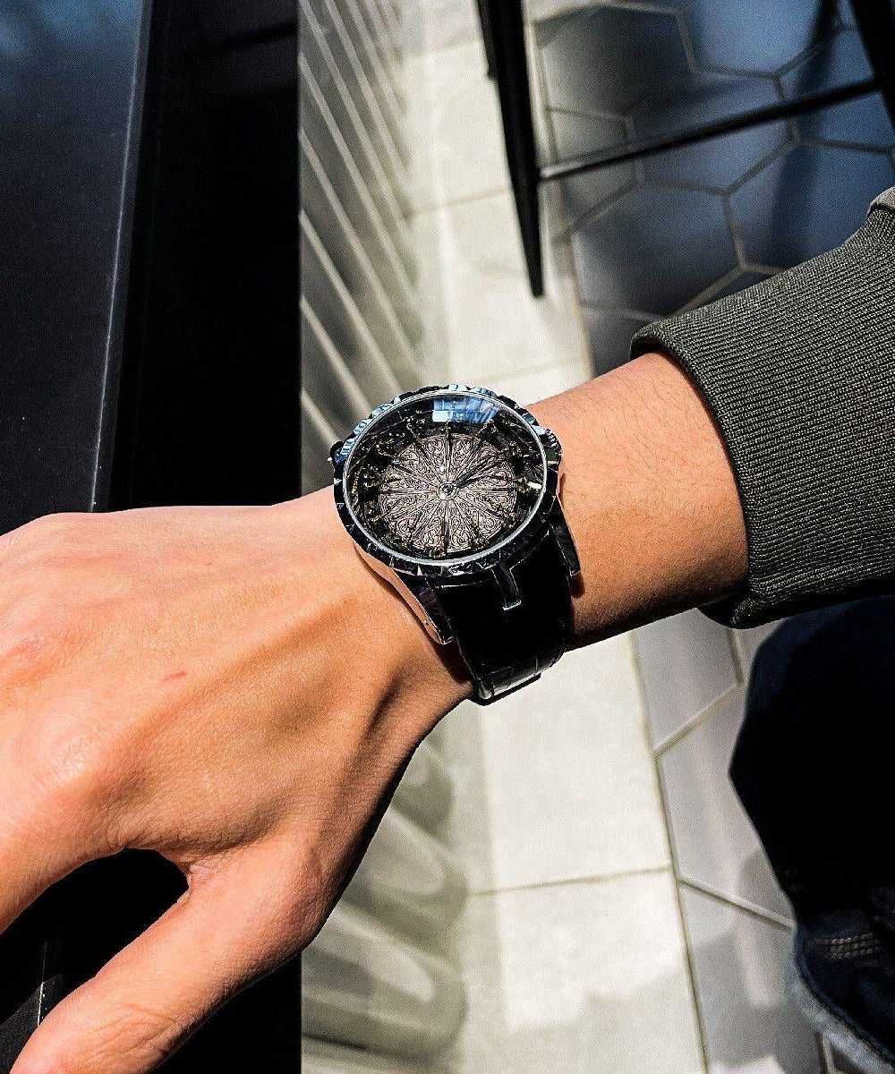 Montres à quartz en acier inoxydable avec mouvement en or unique