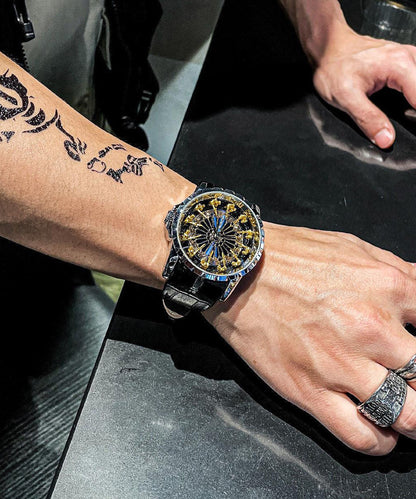 Montres à quartz en acier inoxydable avec mouvement en or unique