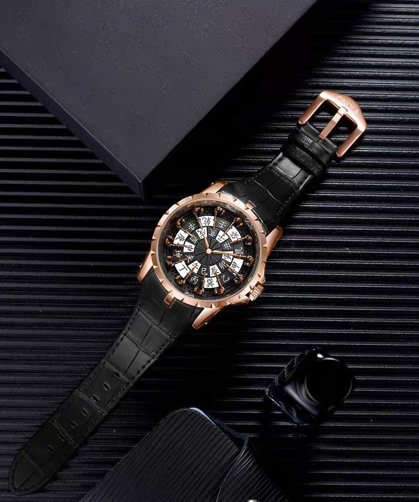 Montres à quartz en acier inoxydable avec mouvement en or unique
