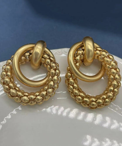 Unique Gold Sterling Silver Overgild Hoop Earrings Three Piece Set DF1017