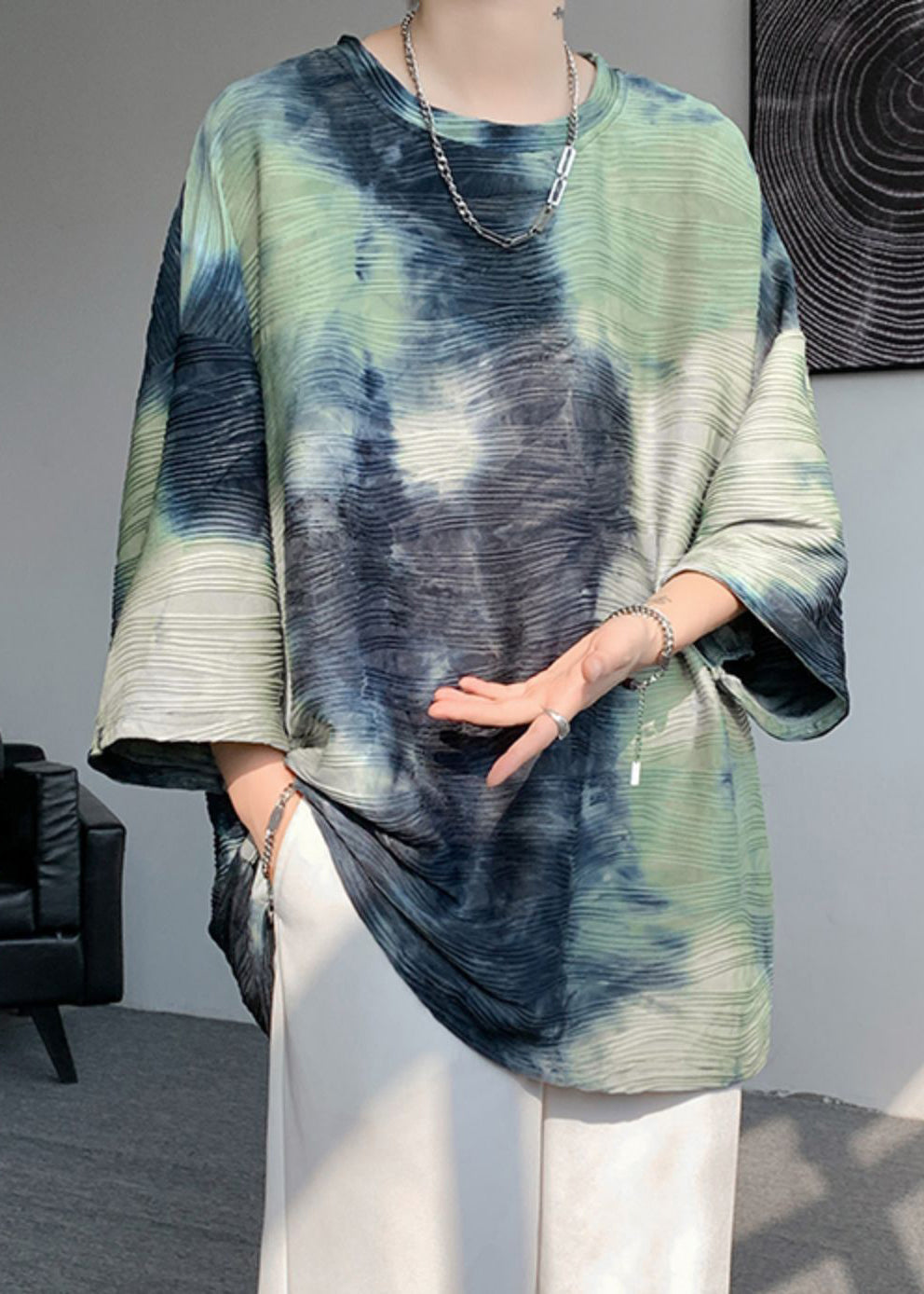 Silk Ice Bracelet Green T Unique Dye O Shirts Neck Mens Tie