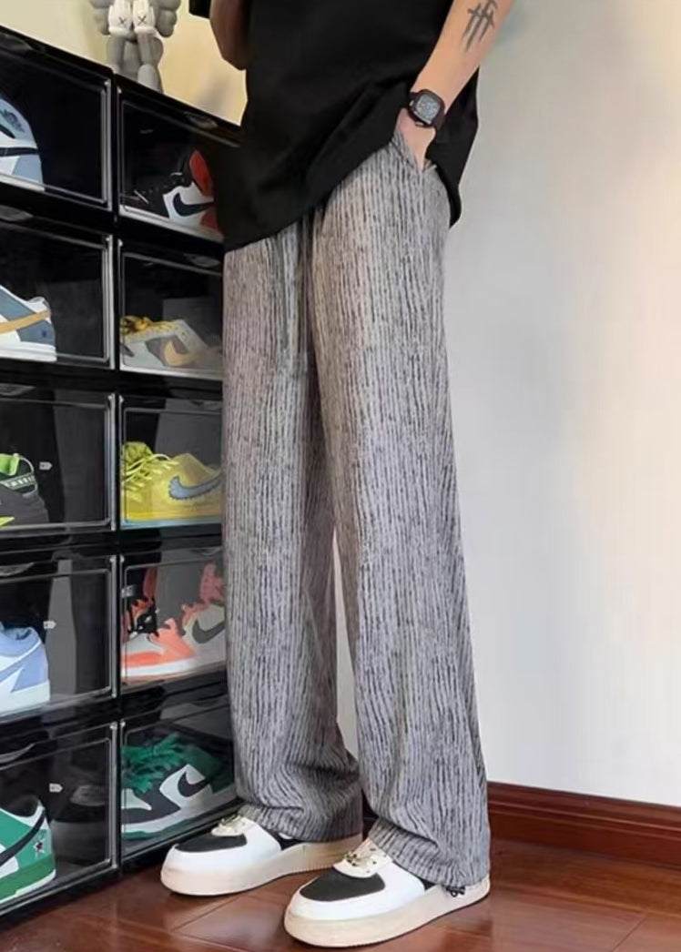 Pantalon en coton gris unique, surdimensionné, vêtements décontractés pour hommes