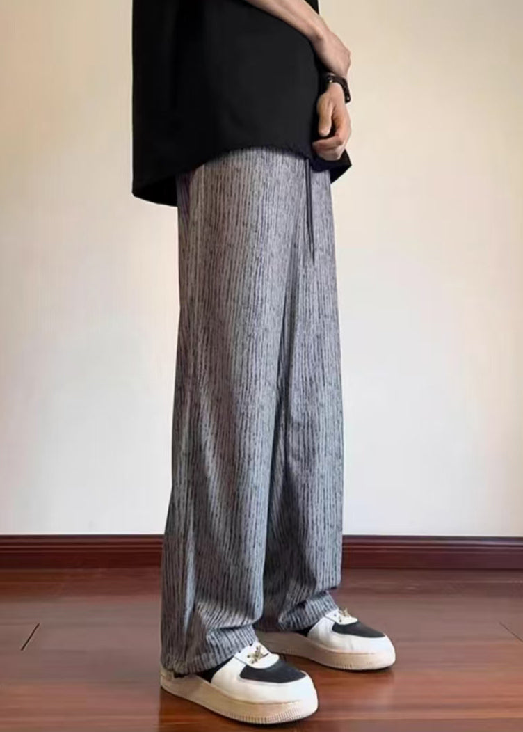 Pantalon en coton gris unique, surdimensionné, vêtements décontractés pour hommes