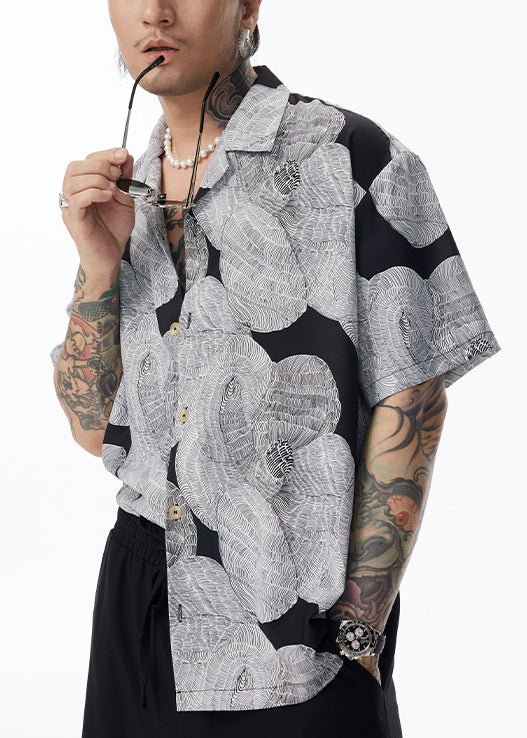 Peter Cotton Pan Design Graues Hemd mit Originalkragen Unikat Herren