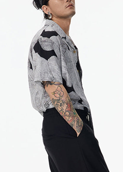 Peter Cotton Pan Design Graues Hemd mit Originalkragen Unikat Herren