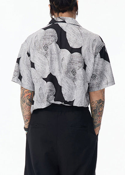 Peter Cotton Pan Design Graues Hemd mit Originalkragen Unikat Herren