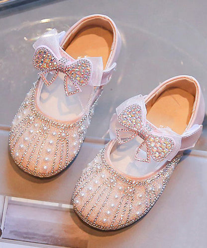Unique Shoes Buckle Feet Zircon Kids Flat Pearl Strap