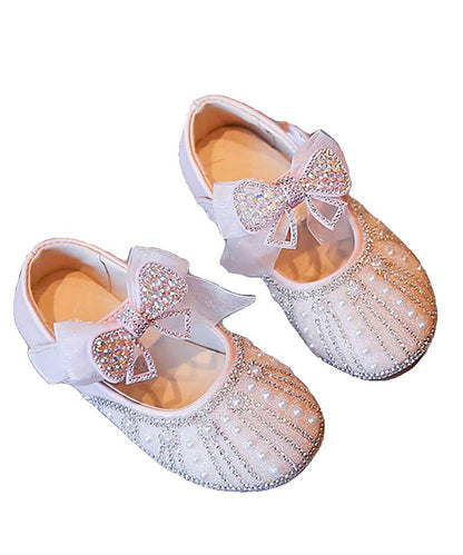 Unique Shoes Buckle Feet Zircon Kids Flat Pearl Strap