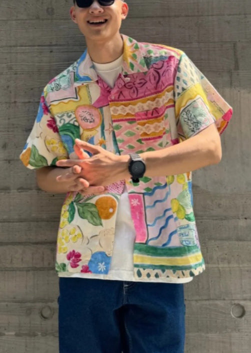 Baumwolle Druck Pan männer Einzigartige Hemden Kragen Peter Sommer