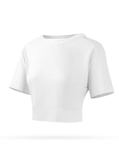 Haut à manches courtes et col rond pour yoga violet