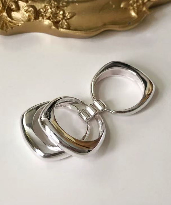 Rings Silver Silk Layered Unique Sterling