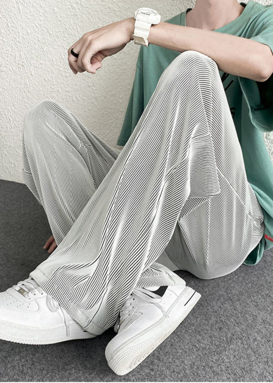 Pantalon à rayures surdimensionné argenté pour homme