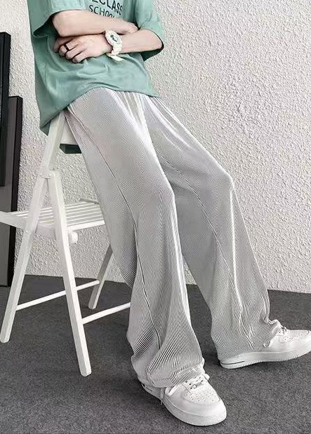 Pantalon à rayures surdimensionné argenté pour homme