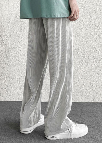 Pantalon à rayures surdimensionné argenté pour homme