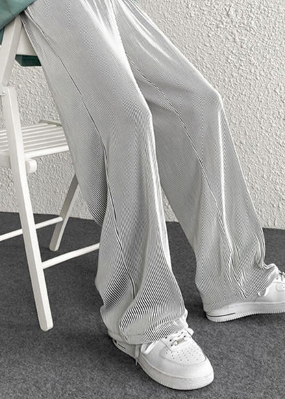 Pantalon à rayures surdimensionné argenté pour homme