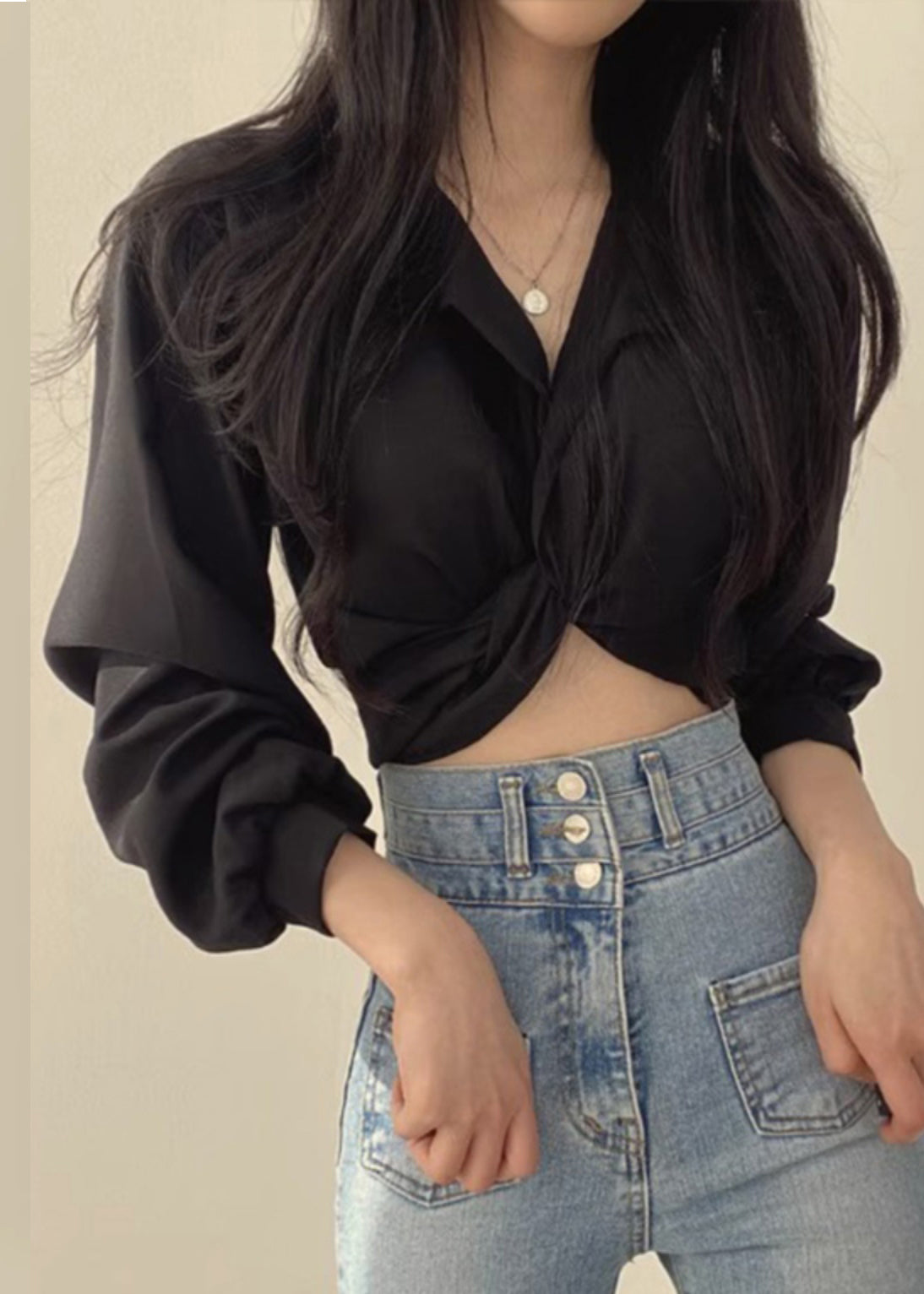 Chemises à col lanterne uni et manches Peter Pan Unique blanches