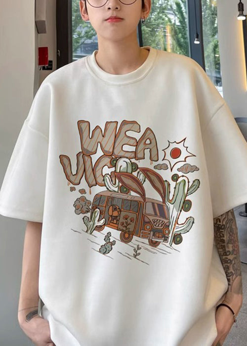 Grünes Vintage-Shirt Faux Half Neck O Männer T Army Wildlederdruck