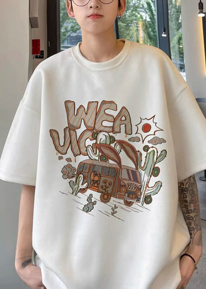 Grünes Vintage-Shirt Faux Half Neck O Männer T Army Wildlederdruck