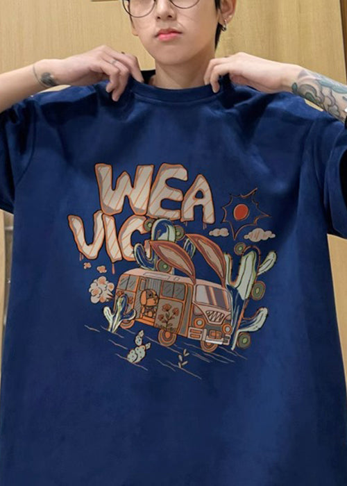 Grünes Vintage-Shirt Faux Half Neck O Männer T Army Wildlederdruck