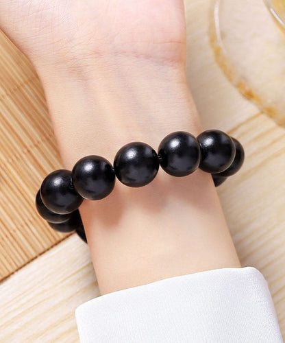 Hohle schwarze Bewegung Vintage Out Quarz Sandelholz Uhren