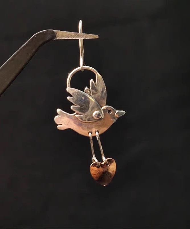 Earrings Copper Brid Love Vintage Drop Little