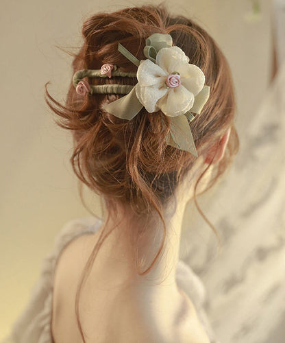 Kunststoff Licht Floral Vintage Grün Asymmetrische Haarnadel Tüll