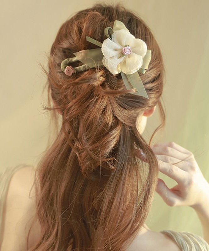 Kunststoff Licht Floral Vintage Grün Asymmetrische Haarnadel Tüll