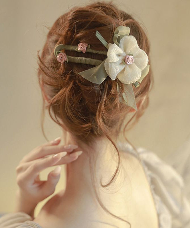 Kunststoff Licht Floral Vintage Grün Asymmetrische Haarnadel Tüll