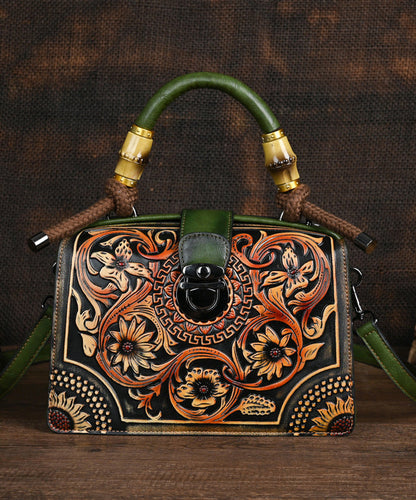 Sac à main vintage rouge original en bambou avec épissure en relief HJ1019