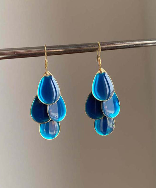 Blue Drop Drip Glazed Overgild Vogue Tassel Copper Water