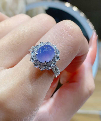 Vogue Purple Alloy Zircon Gem Stone Rings AC1074