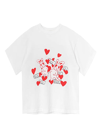 T-shirt à manches courtes pour enfant Vogue blanc imprimé patchwork YU1080