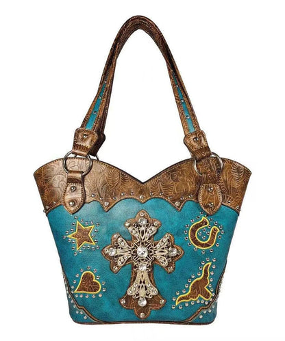 Sac à main style western avec croix en diamant GG085