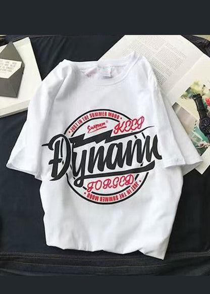 Chemise d'été en coton pour homme, motif lettre O, col blanc, confortable