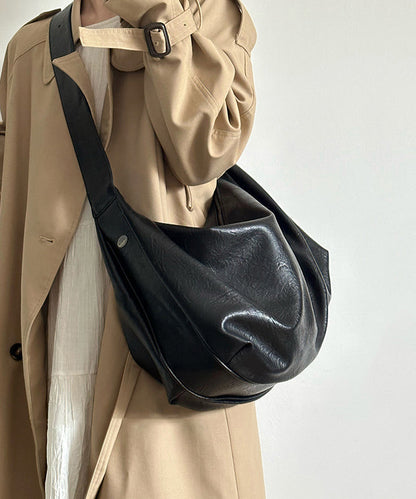 Sac à main en similicuir noir de grande capacité pour femme WI036