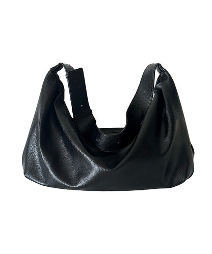 Sac à main en similicuir noir de grande capacité pour femme WI036