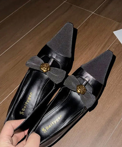 Pailletten Schwarz Frauen Hohe Spleißen Bogen Heels Schaffell