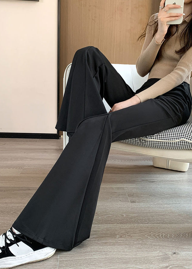 Damen Schwarze Schlaghose mit Bauchkontrolle, Spandex, Frühling, YP003