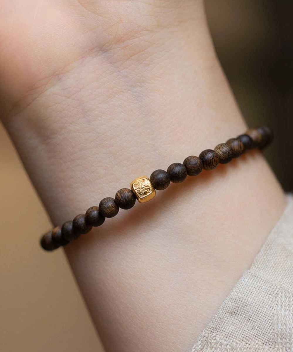 Beads Brown Bracelet Silver Sterling Overgild Women