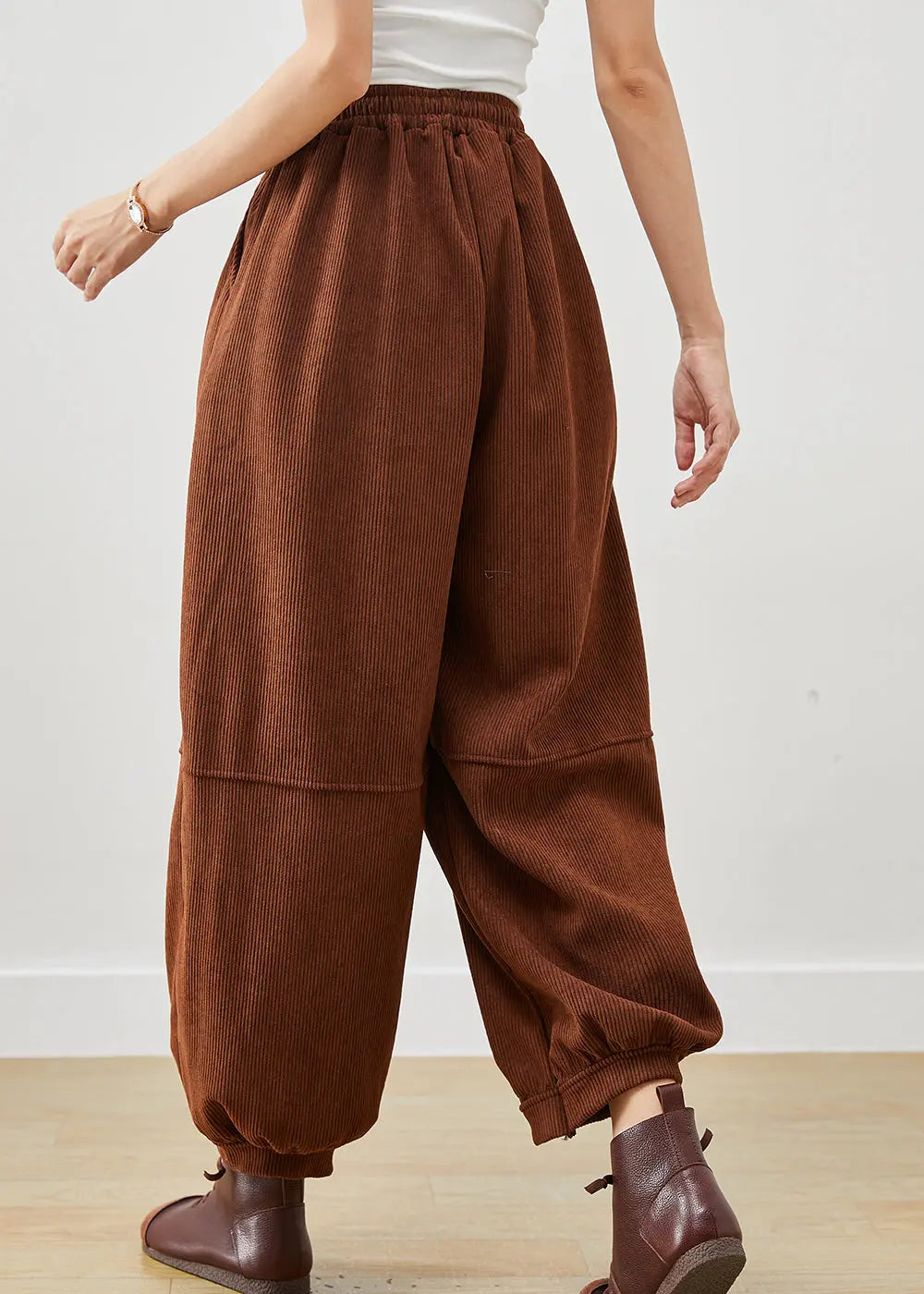 Women Coffee Oversized Corduroy Harem Pants Winter Ada Fashion