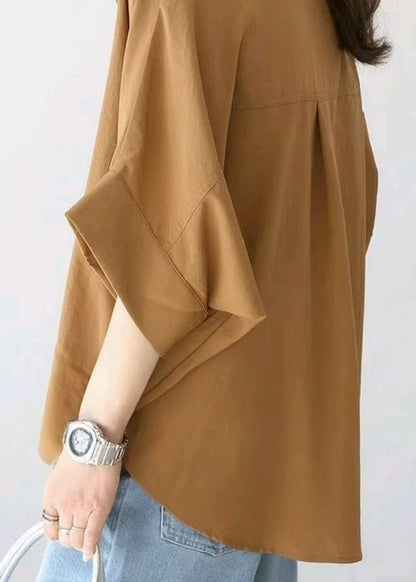 Coffee Women Shirt Cotton Oversized Summer Top