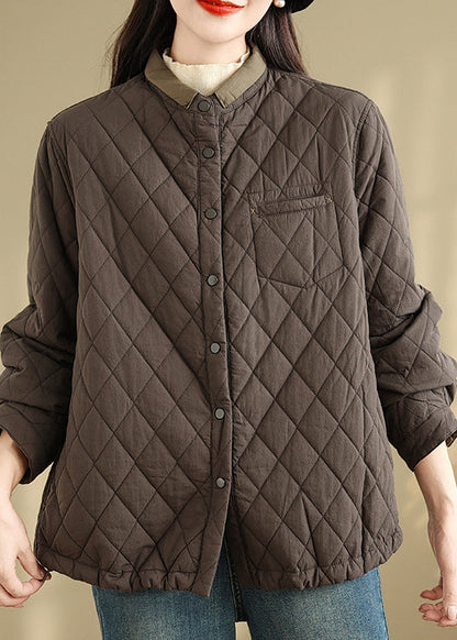 Vestes en coton fin à col montant et poches pour femmes, printemps TI002
